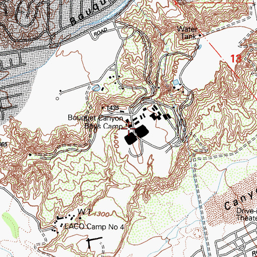 Topographic Map of Forestry Camp Number Four, CA