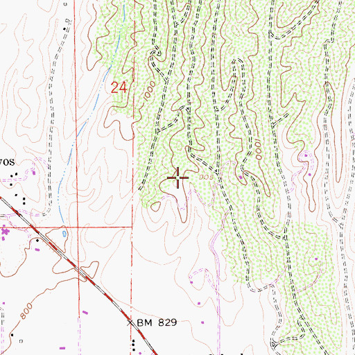 Topographic Map of Rolling Hills Thoroughbred Farm, CA