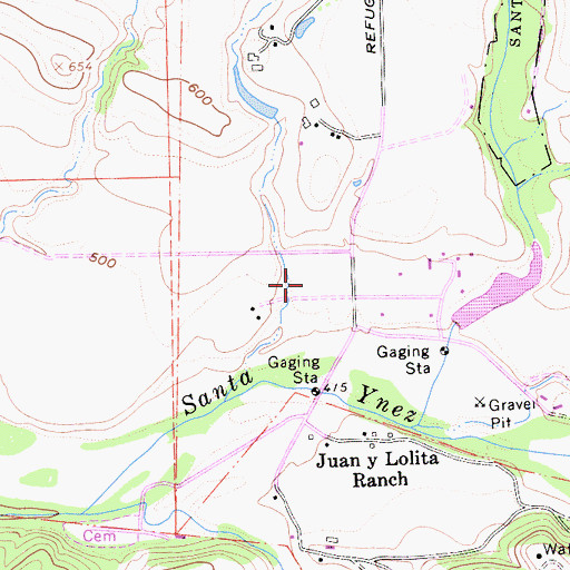 Topographic Map of Mesa Verde Ranch, CA