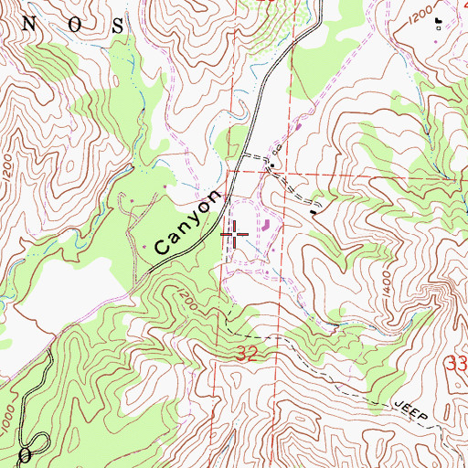 Topographic Map of Running Springs Ranch, CA