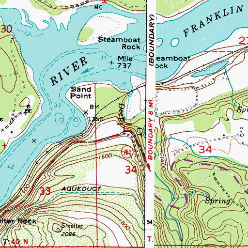 Topographic Map of Upper Columbia RV Park and Campground, WA