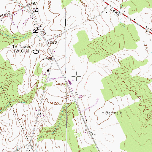 Topographic Map of Telview Dairy Farm, PA