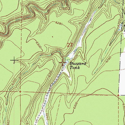 Topographic Map of Buzzard Tank, AZ