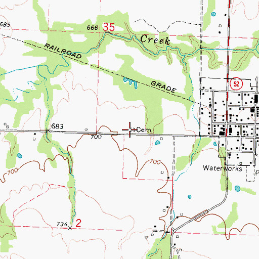 Topographic Map of Hawkins Family Cemetery, OK