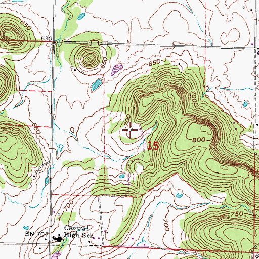 Topographic Map of Twin Grove Cemetery, OK
