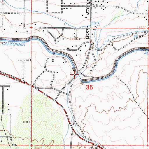 Topographic Map of Fort Tejon Siphon, CA