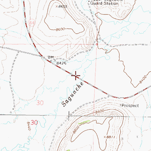 Topographic Map of Commodore Ditch, CO
