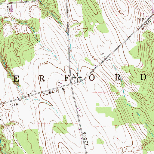 Topographic Map of Risjan Dairy Farm, PA