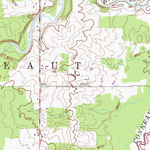 Topographic Map of Misty Hollow Farm, PA