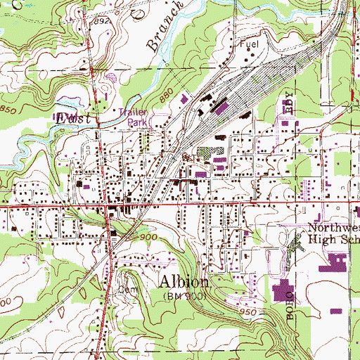 Topographic Map of Albion Area Public Library, PA