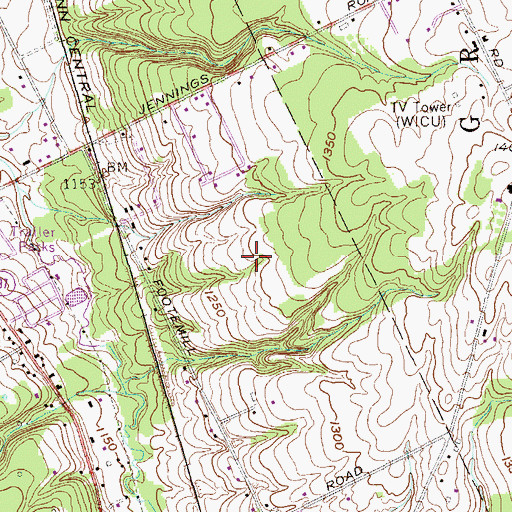 Topographic Map of Lakeview Landfill, PA