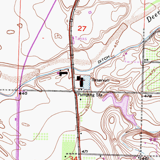 Topographic Map of Fountain Springs Gulch, CA