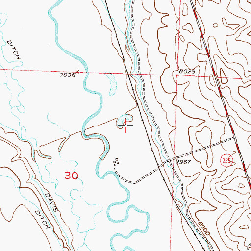 Topographic Map of Cowdrey Ditch, CO