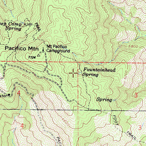 Topographic Map of Fountainhead Spring, CA