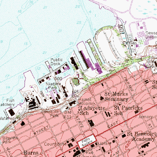 Topographic Map of Erie County Public Library, PA
