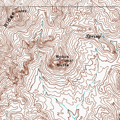 Topographic Map of Byous Butte, AZ