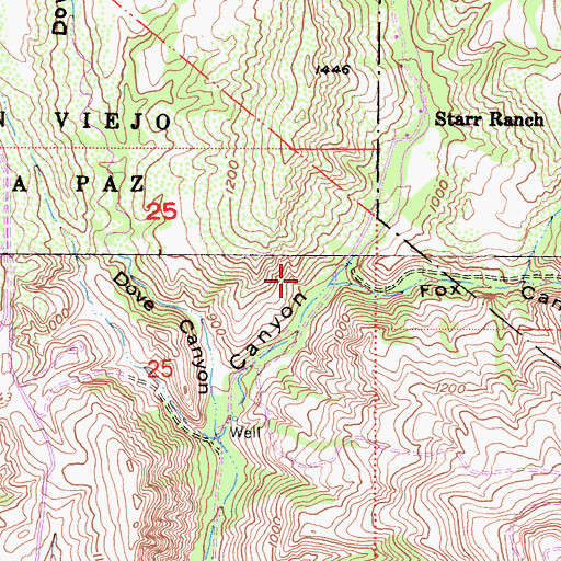 Topographic Map of Fox Canyon, CA