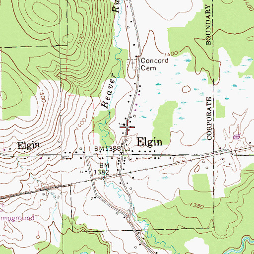 Topographic Map of Elgin Post Office, PA