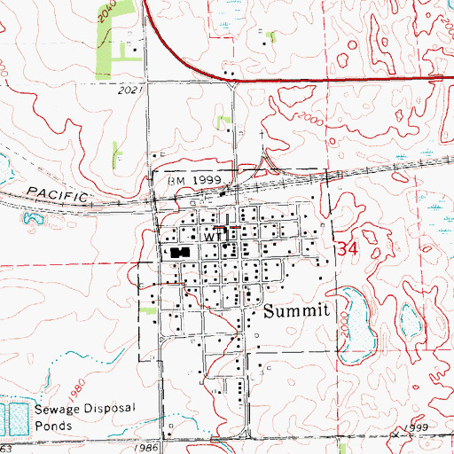 Topographic Map of Summit Post Office, SD