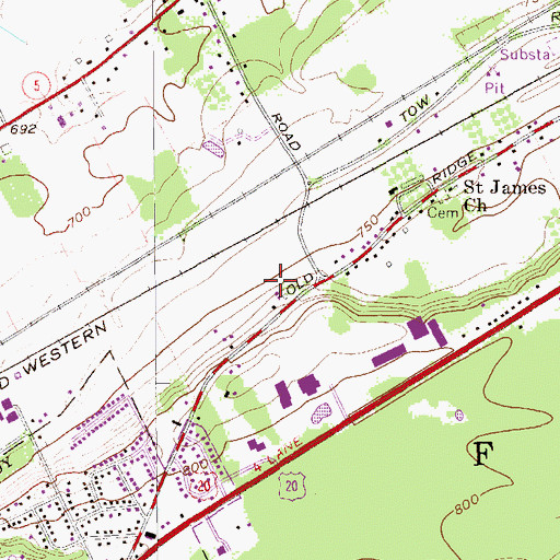 Topographic Map of Stork Farms, PA