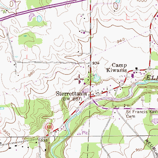 Topographic Map of Kruse Farms, PA