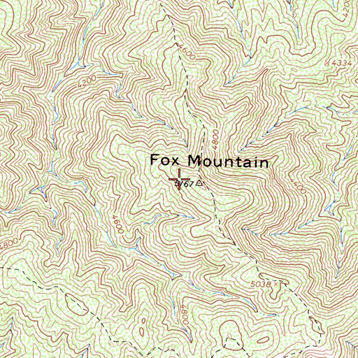 Topographic Map of Fox Mountain, CA