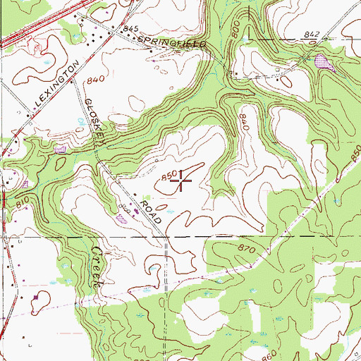 Topographic Map of Gloskey Farms, PA