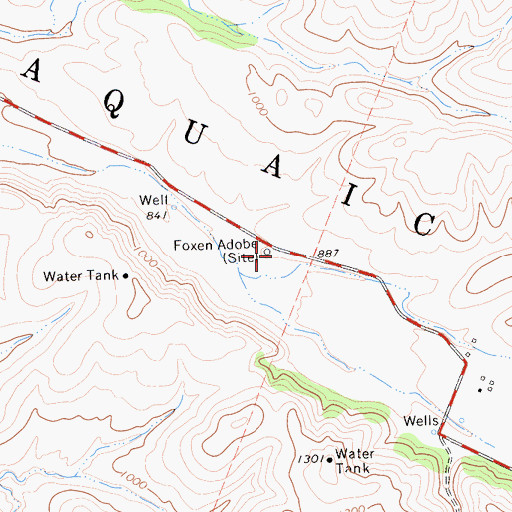 Topographic Map of Foxen Adobe, CA