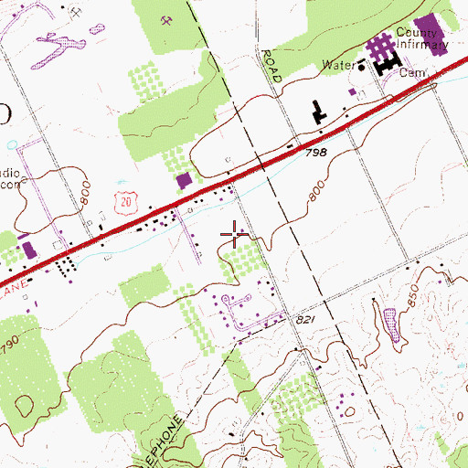 Topographic Map of Pangratz Fruit Farm, PA