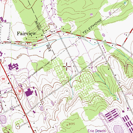 Topographic Map of Borecky Fruit Farm, PA