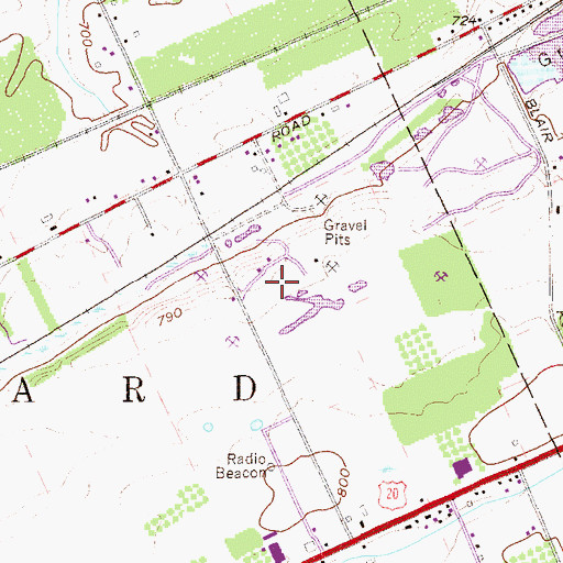 Topographic Map of West Ridge Sand and Gravel Pit, PA