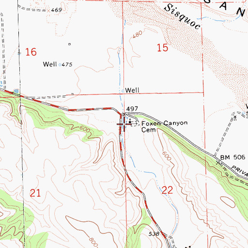 Topographic Map of San Ramon Chapel Cemetery, CA