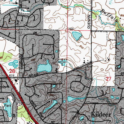 Topographic Map of Red Pond, IL