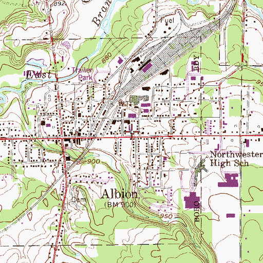 Topographic Map of Saint Lawrence Church, PA