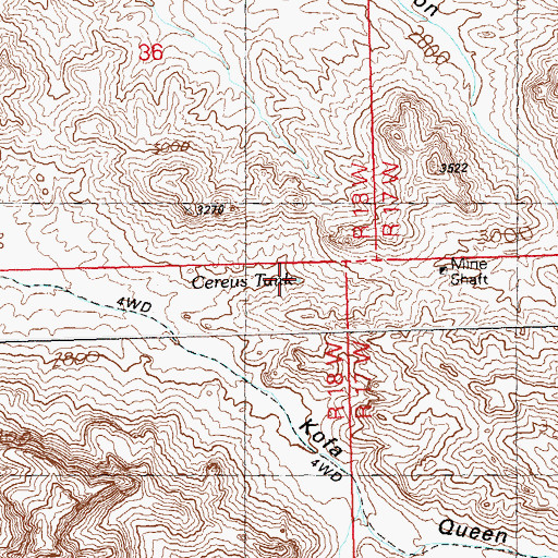 Topographic Map of Cereus Tank, AZ