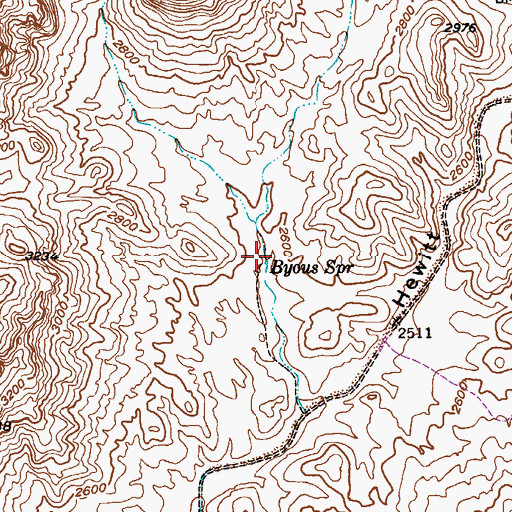 Topographic Map of Byous Spring, AZ