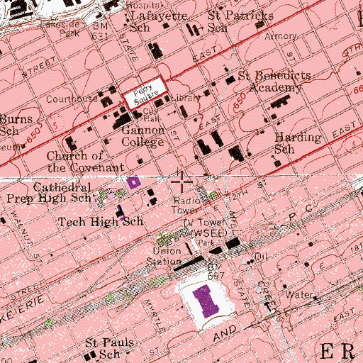 Topographic Map of Erie Playhouse, PA