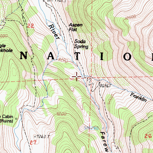 Topographic Map of Franklin Creek, CA