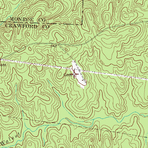 Topographic Map of A G Smith Family Cemetery, GA