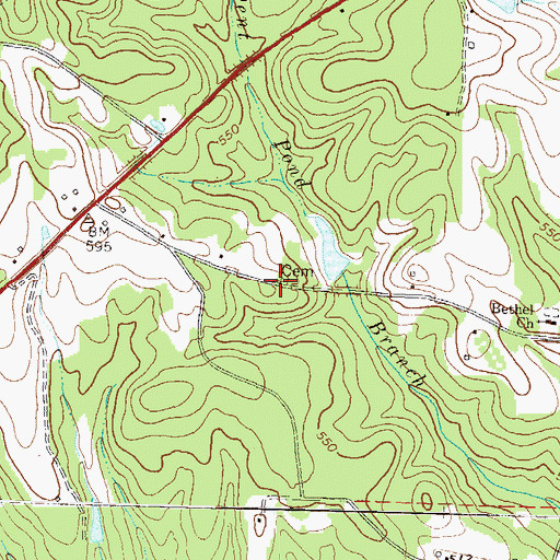 Topographic Map of Smith Family Cemetery, GA
