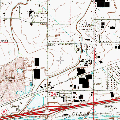 Topographic Map of Fairmount Reservoir, CO