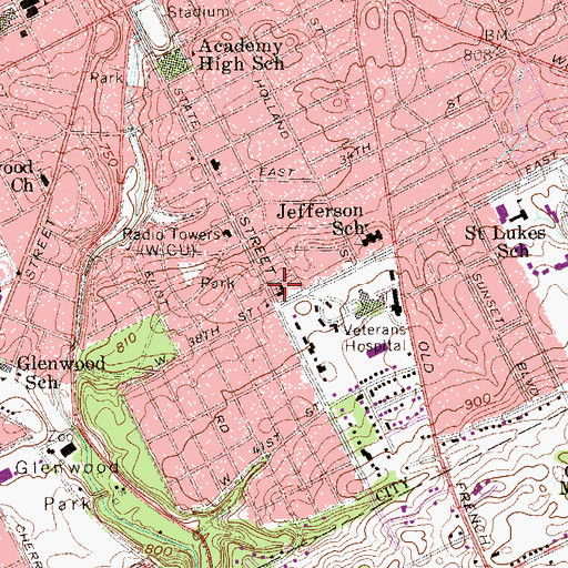 Topographic Map of Trinity Lutheran Church, PA