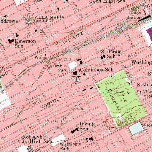 Topographic Map of Holy Trinity Lutheran Church, PA