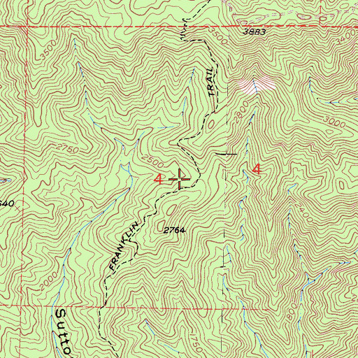 Topographic Map of Franklin Trail, CA