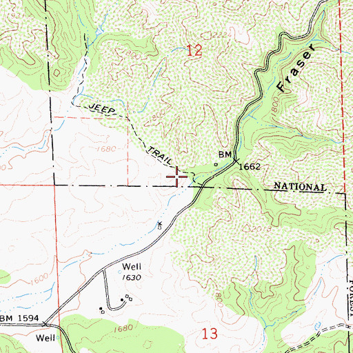 Topographic Map of Fraser Canyon, CA