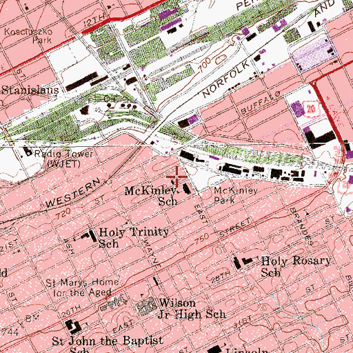 Topographic Map of Saint Stephens Lutheran Church, PA