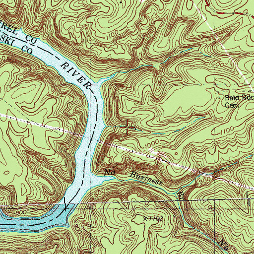 Topographic Map of Rockcastle Spring Post Office (historical), KY