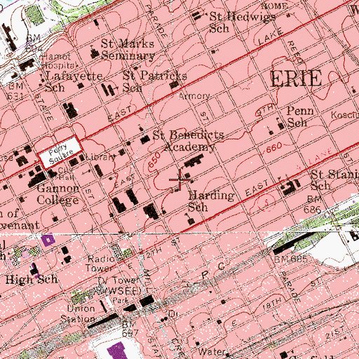 Topographic Map of Bethany Evangelical Lutheran Church, PA