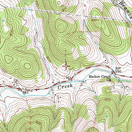 Topographic Map of Johnson Cemetery, TN