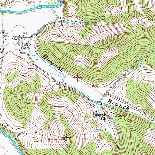 Topographic Map of Lawrence Cemetery, TN